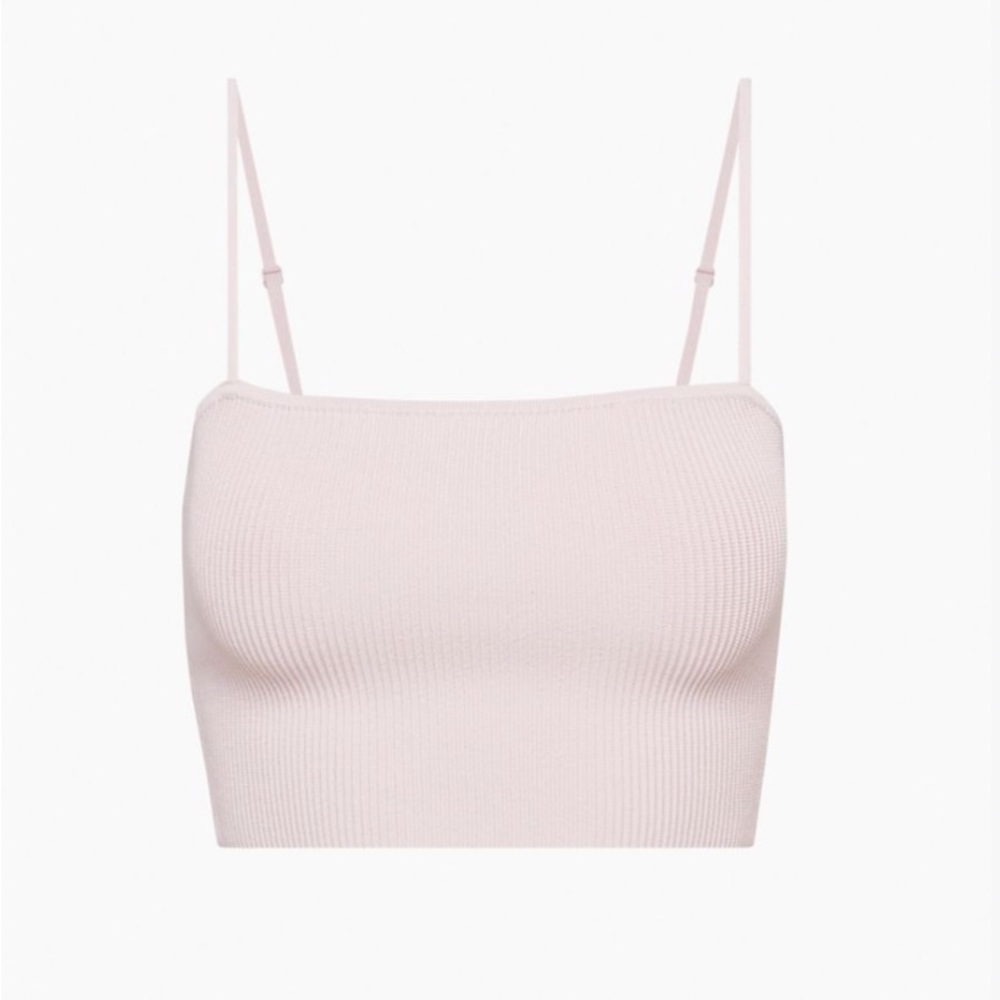 Aritzia sculpt knit cami cropped tank size medium in frosted lilac